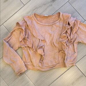 Loveshackfancy size XS Ruffled Pink Long Sleeve Top fits size 2- 4-6